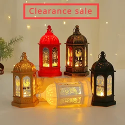 2024 New EID Mubarak LED Lights Lamp Islam Muslim Festival Party Moon Star Castle Lantern Ramadan Home Decoration