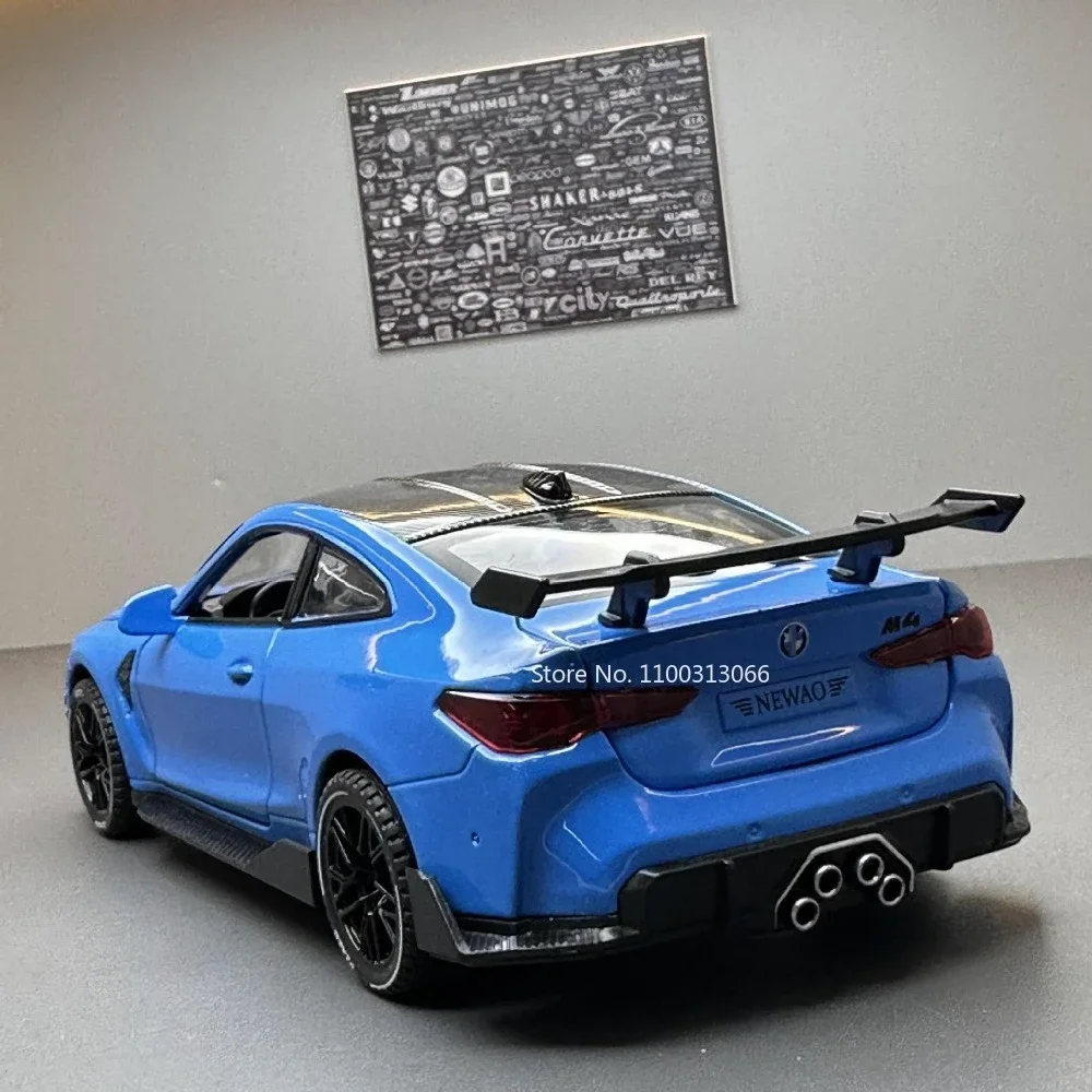 1/32 Scale M4 Alloy Car Models Metal Diecast Toys Vehicle with Simulation Sound and Light Sport Car Toys for Kids Birthday Gifts