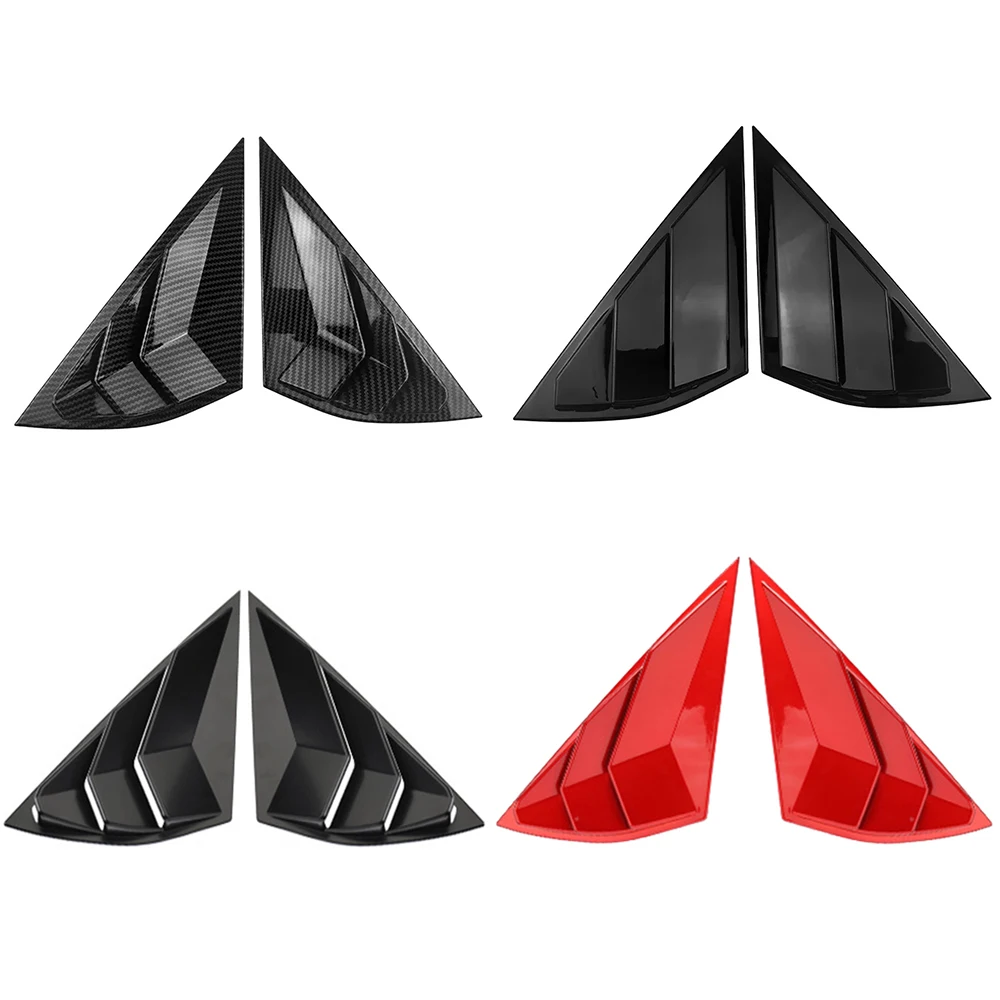 Matte Black  Red air vent louvers Bright Black 3 Vents louvered rear side window louvers Fit For Mustang Mach-E 2021-2022