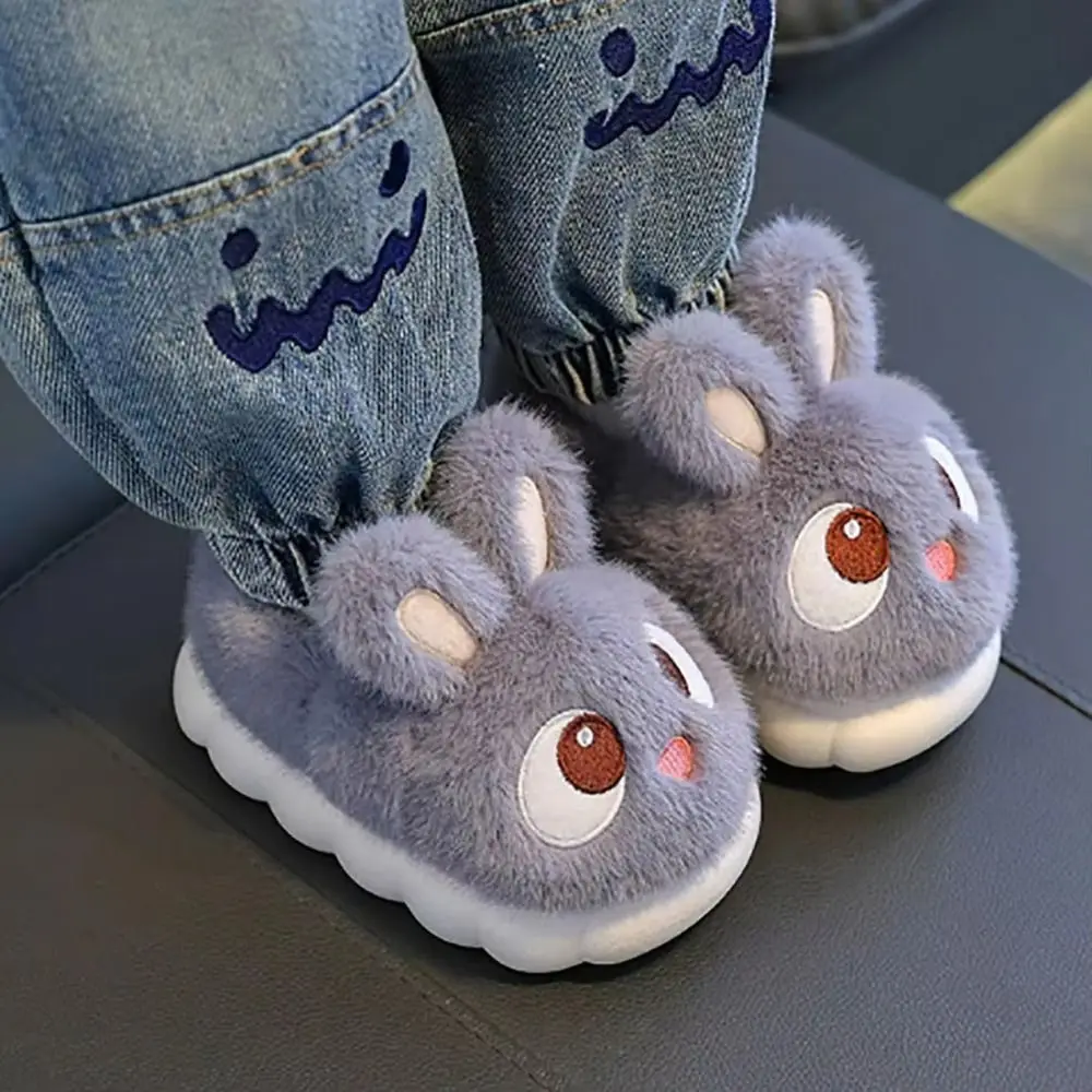 

New Cute Comfortable Warm Rabbit Slippers Fluffy Anti Slip Winter Slippers Waterproof Faux Fur House Shoes Winter Season