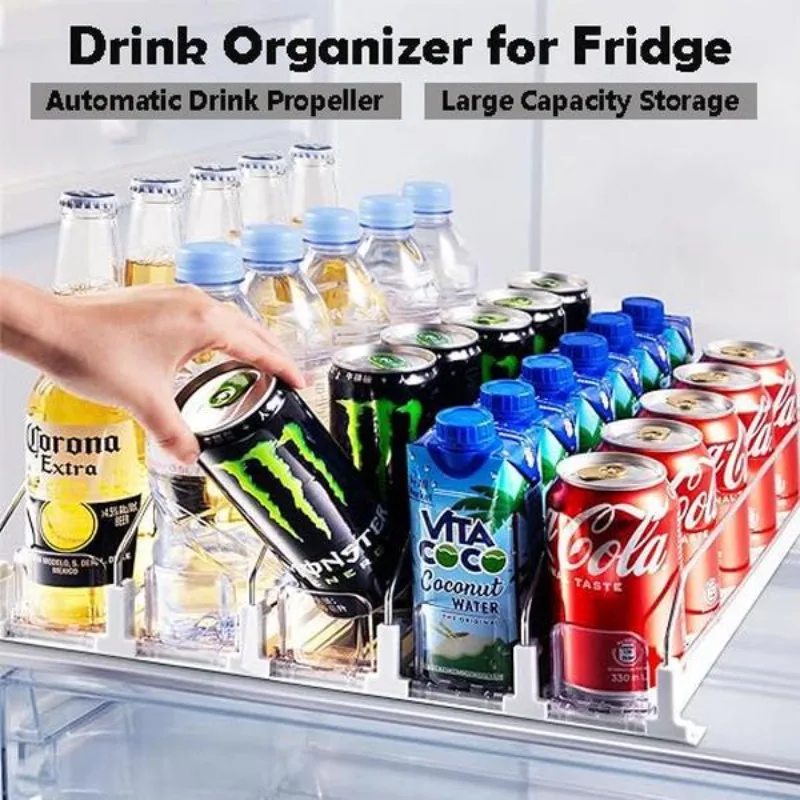 

Drink Organizer for Fridge, Soda Can Dispenser for Refrigerator, Automatic Drink Dispenser for Fridge