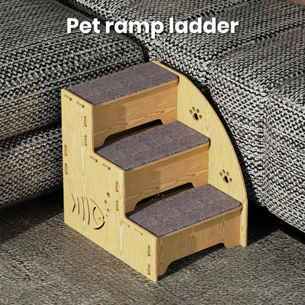 

Pet Ladder for Small Dogs Detachable Pet Ladder for Dogs Cats Easy-to-install Three-step Stairs Wooden Pet Supplies Easy