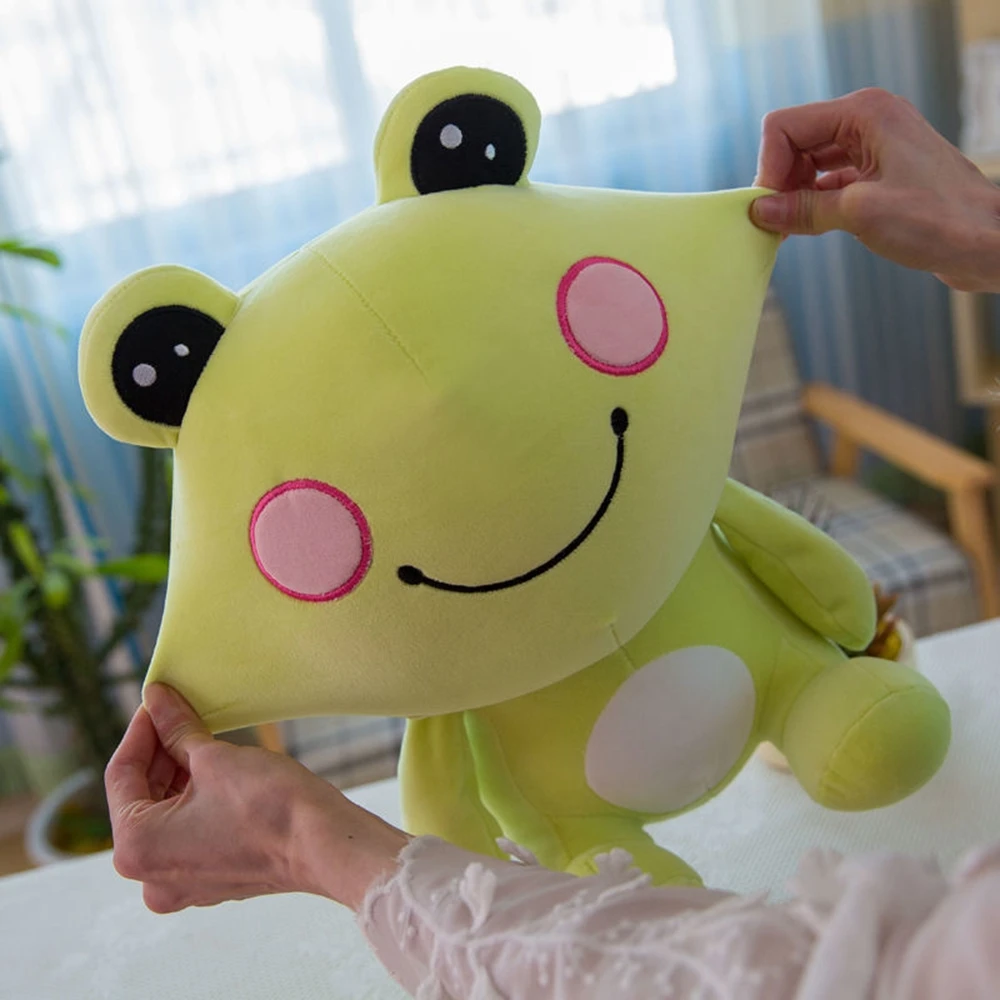 

25CM New Cool Green Frog Plush Toy Super Soft Elastic Shy Cute Smile Little Frog Doll Birthday Christmas Gift To Children