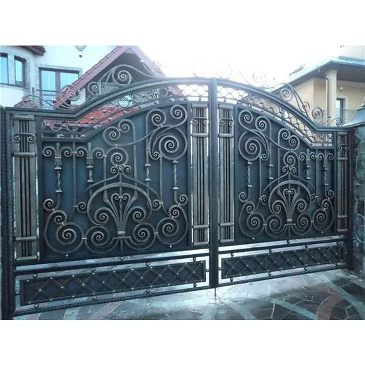 

Luxury Double House Garden Security Grill Design Sliding Swing Iron Gate Driveway Gate Entrance Main Wrought Iron Gates Design