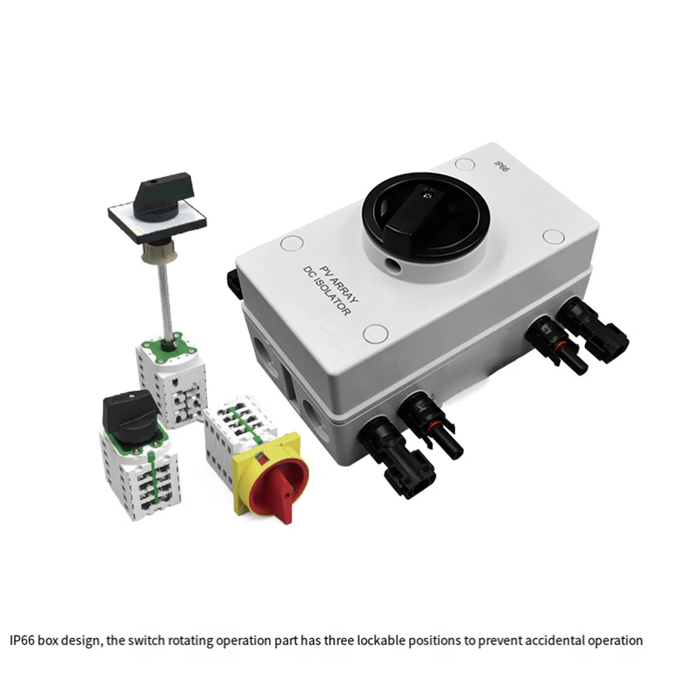 

DC Disconnect Switch 32A 1000V for Solar PV with IP66 Waterproof Enclosure and Lockable Positions for Outdoor Use