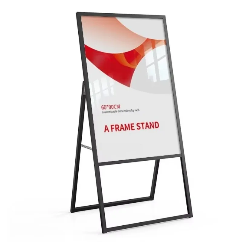 A-shaped poster frame for minimalist advertising and display