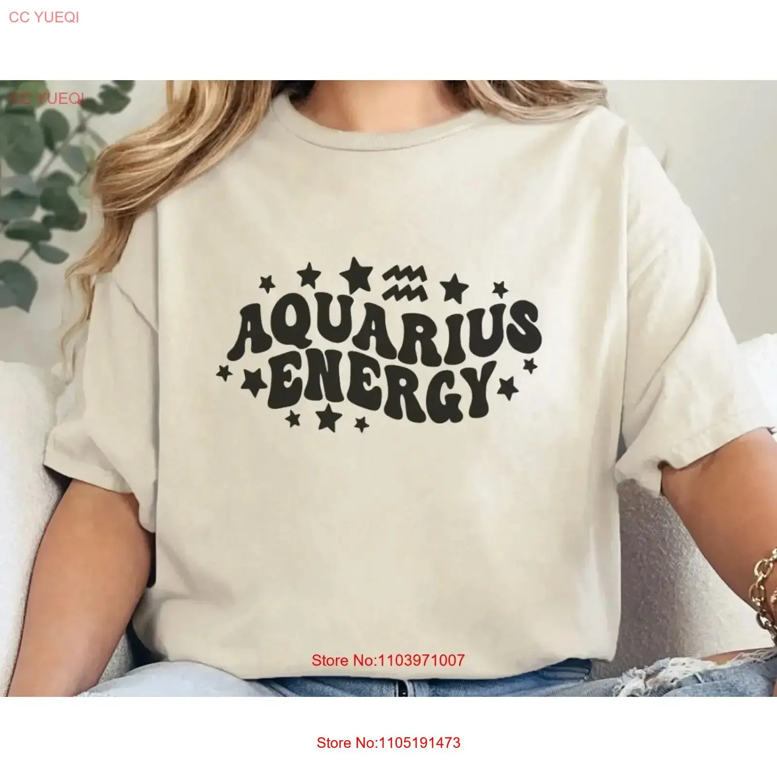 Aquarius Energy T Shirt Astrology Zodiac GifT Heavy Cotton vintage Washed Comfortable Top For Everyday Wear Stylish fashion
