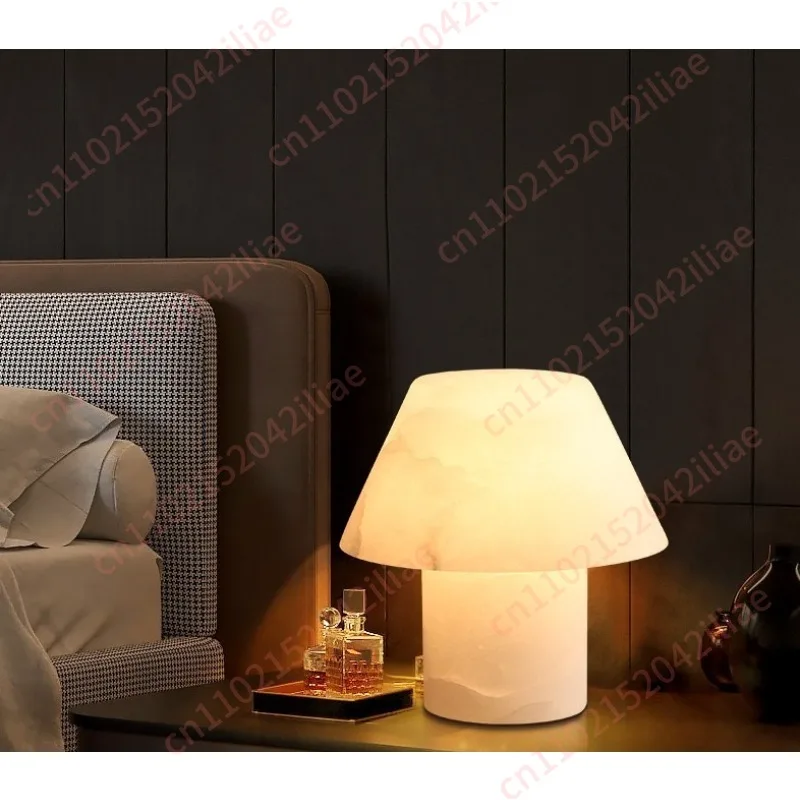 Table lamp bedside bedroom lamp modern simple Spanish imported marble mushroom creative personality