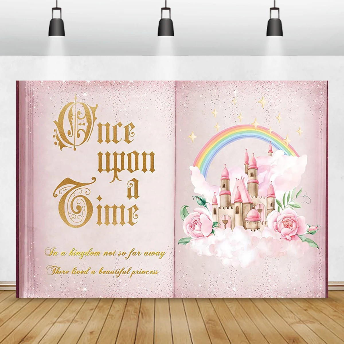 Once Upon A Time Backdrop Castle Photography Background Baby Shower Kids Magic Book Fairy Happy Birthday Room Decoration Banner