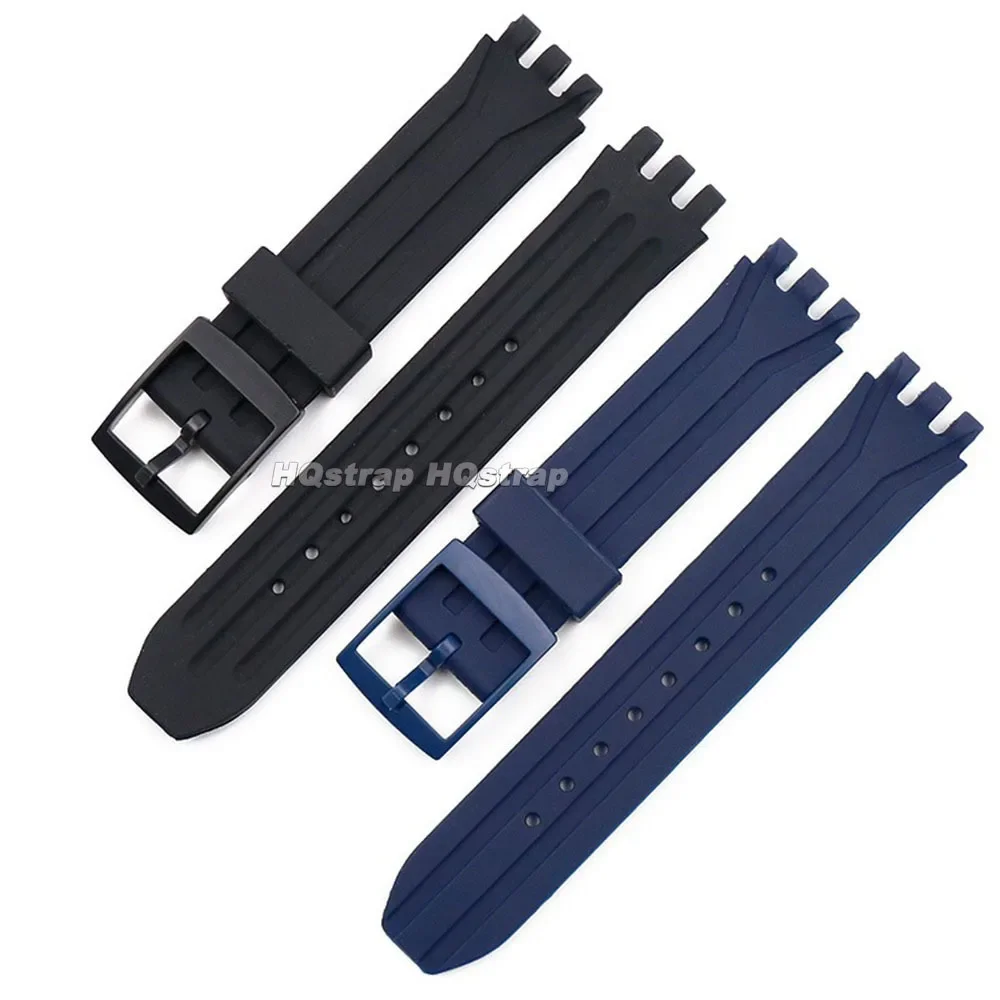 Rubber Watch Band Sport Soft Universal Bracelet for Swatch SUIK400 SUIB400 Silicone Strap for Men Women Replace Wristband 19mm image 2