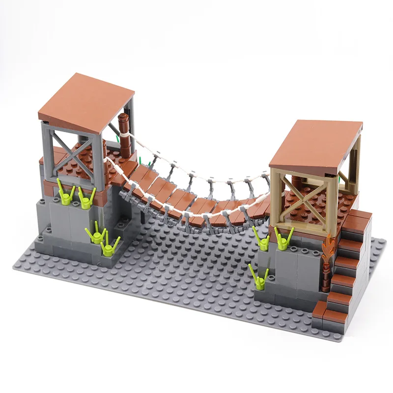 

Building Blocks Chain Bridge Suspension Bridge Construction Assemble Toy Compatible Accessories Figures DIY MOC Model Bricks