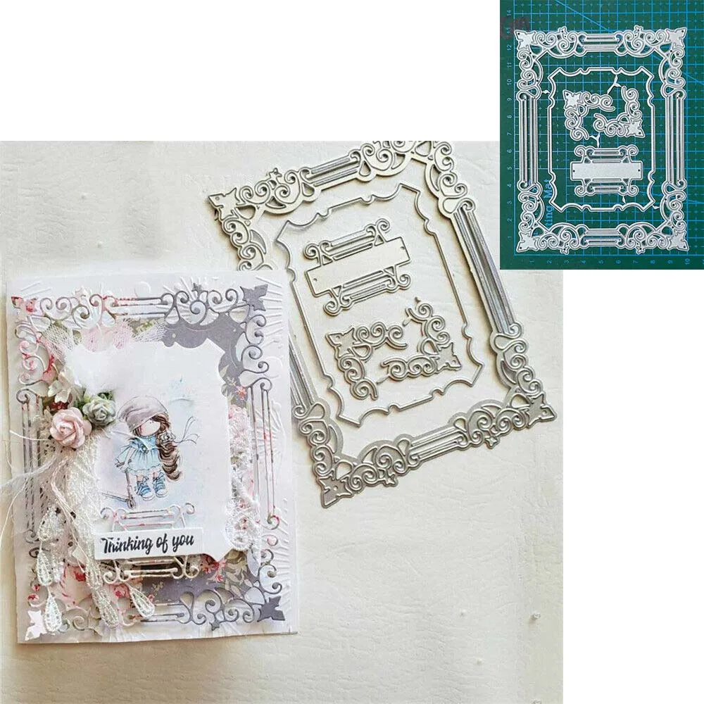 Achtergrond Frame Rand Metalen Cutting Dies Mal Scrapbooking Papier Ambachtelijke Mes Mal Punch Sjabloon Embossing Stencils