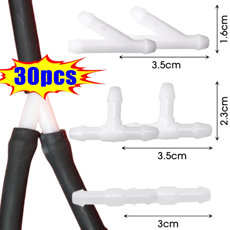 Auto Wiper Washer Hose Connector T Y I Type Windshield Washer Hose Nozzle Wiper Washer Hose Connector Auto Accessories 10-30pcs