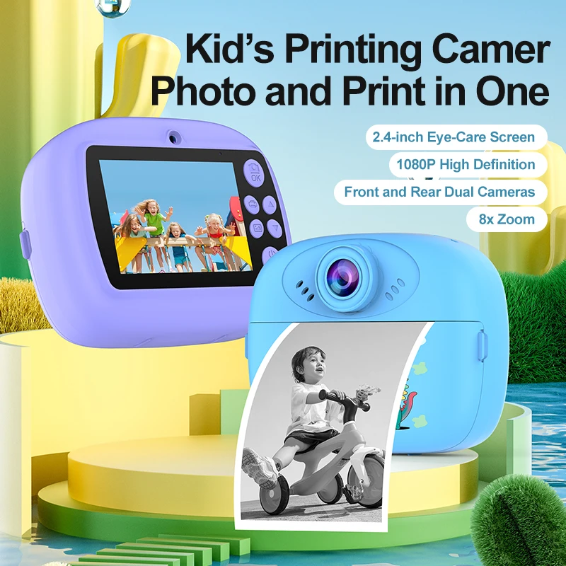 Multifunctional children's camera, high-definition instant camera, self-timer and printing all-in-one, portable thermal camera