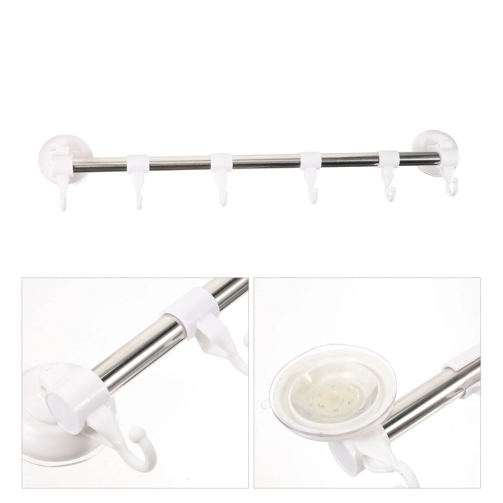 

Suction Cup Towel Rack Hook Bathroom Hooks Hand Holder Garage for Hanging Row Material Pot Shower Rod