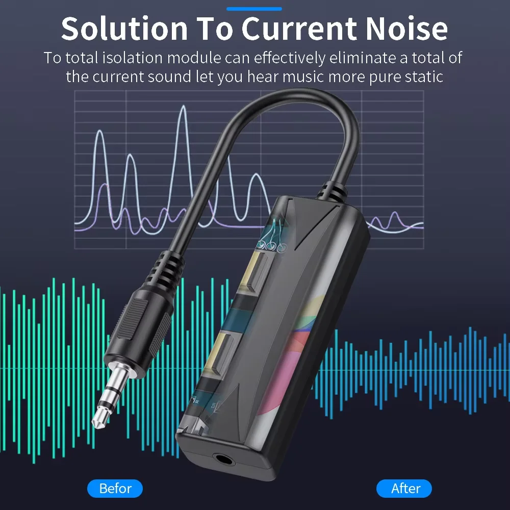 3.5mm AUX Audio Anti-interferentie Ground Loop Noise Filter Lsolator Elimineren Annuleren Voor Home Stereo Auto Audio systeem