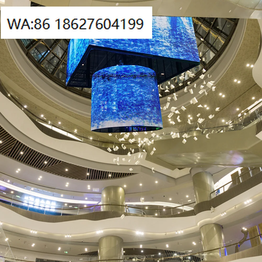 

Signage LED Cube Round Column Digital Display Creative Shape Display Screen Innovative P4 Indoor Advertising