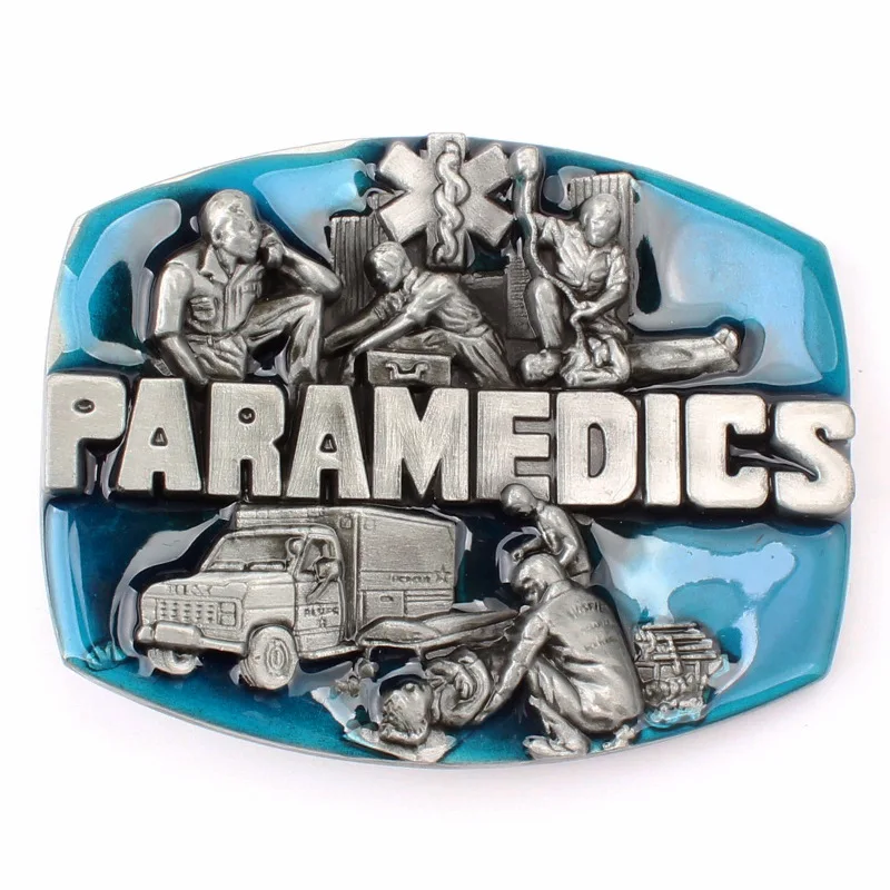 Medical Team Paramedic Ambulance MAN Belt Buckle Handmade Smooth Components  3D ALLOY Decorative METAL Waistband