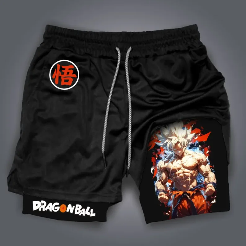 Oficjalne czarne spodenki Dragon Ball do kendo, treningowe, z sesji z aktorami, w eleganckim stylu, z wysokiej jakości szybkoschnących materiałów.