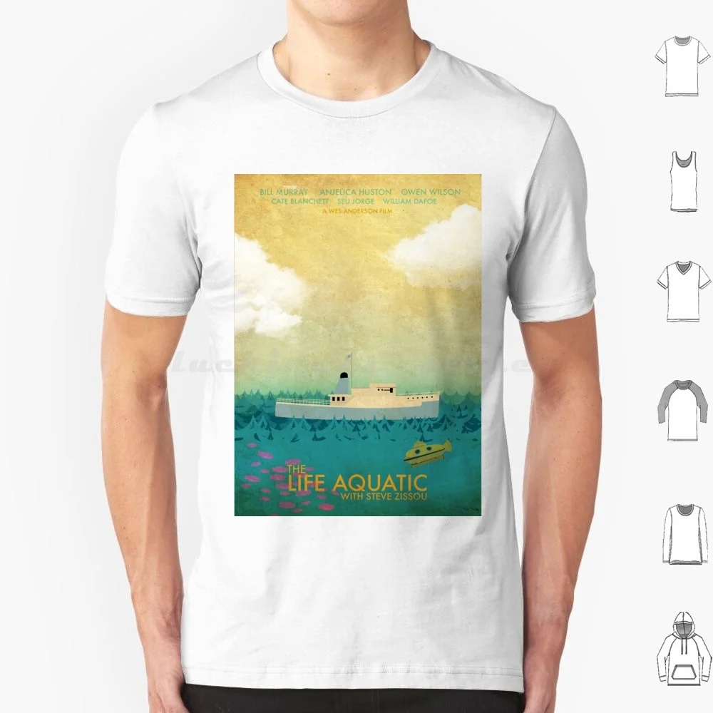 The Life Aquatic Film Poster T Shirt Men Women Kids 6xl The Life Aquatic Wes Anderson Movie Film Ocean Sea Water Minimalist