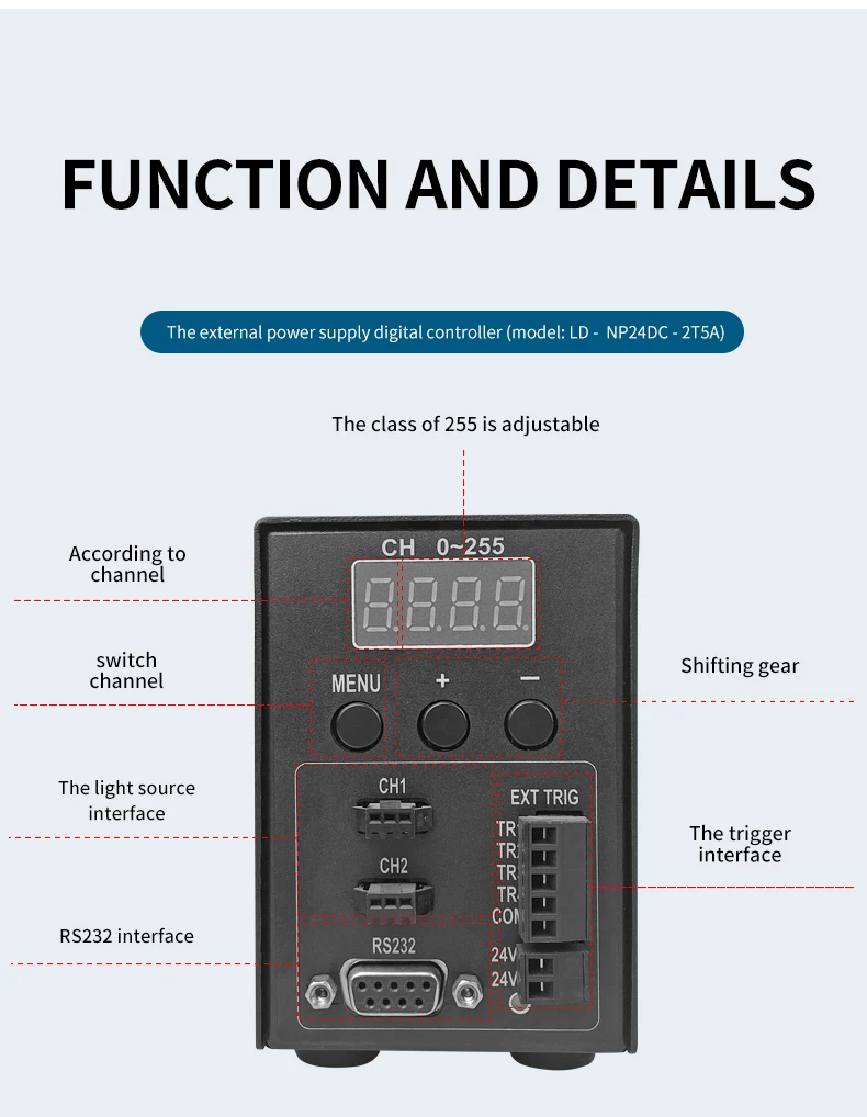 

External power source light source controller visual inspection LED lighting brightness adjustment dedicated mini light source c