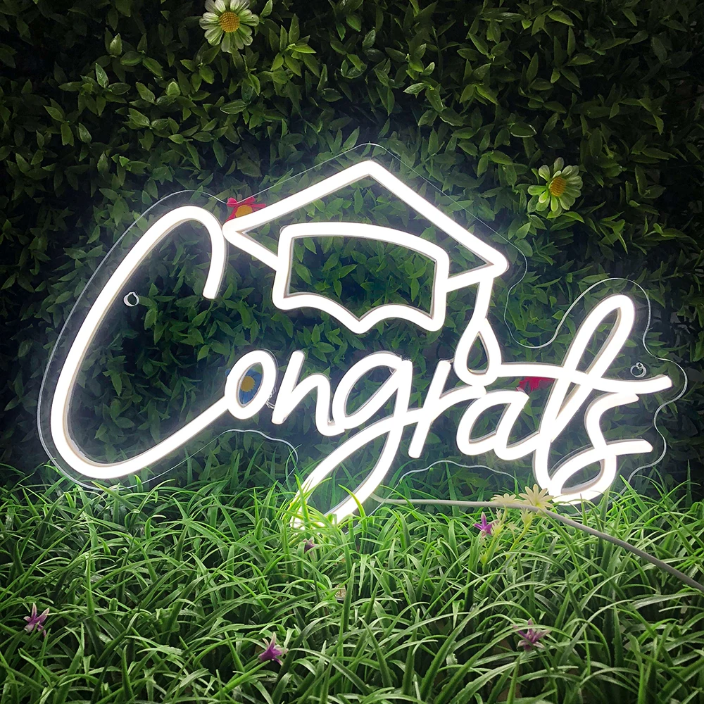 

Congrats LED Neon Signs Wall Decor USB Powered For Congratulations Graduation Wedding Ceremony Party Celebration Banquet