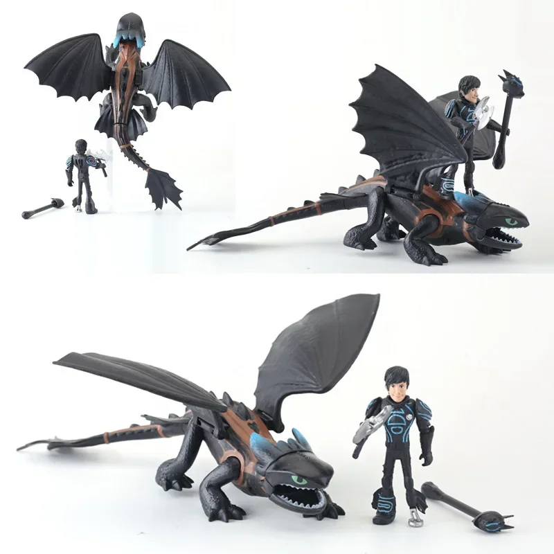 Set de 6 Figuras de Dragón Negro de Anime, Estatuas Coleccionables de PVC, Figuras de Acción, Decoración de Escritorio, Regalo para Fans