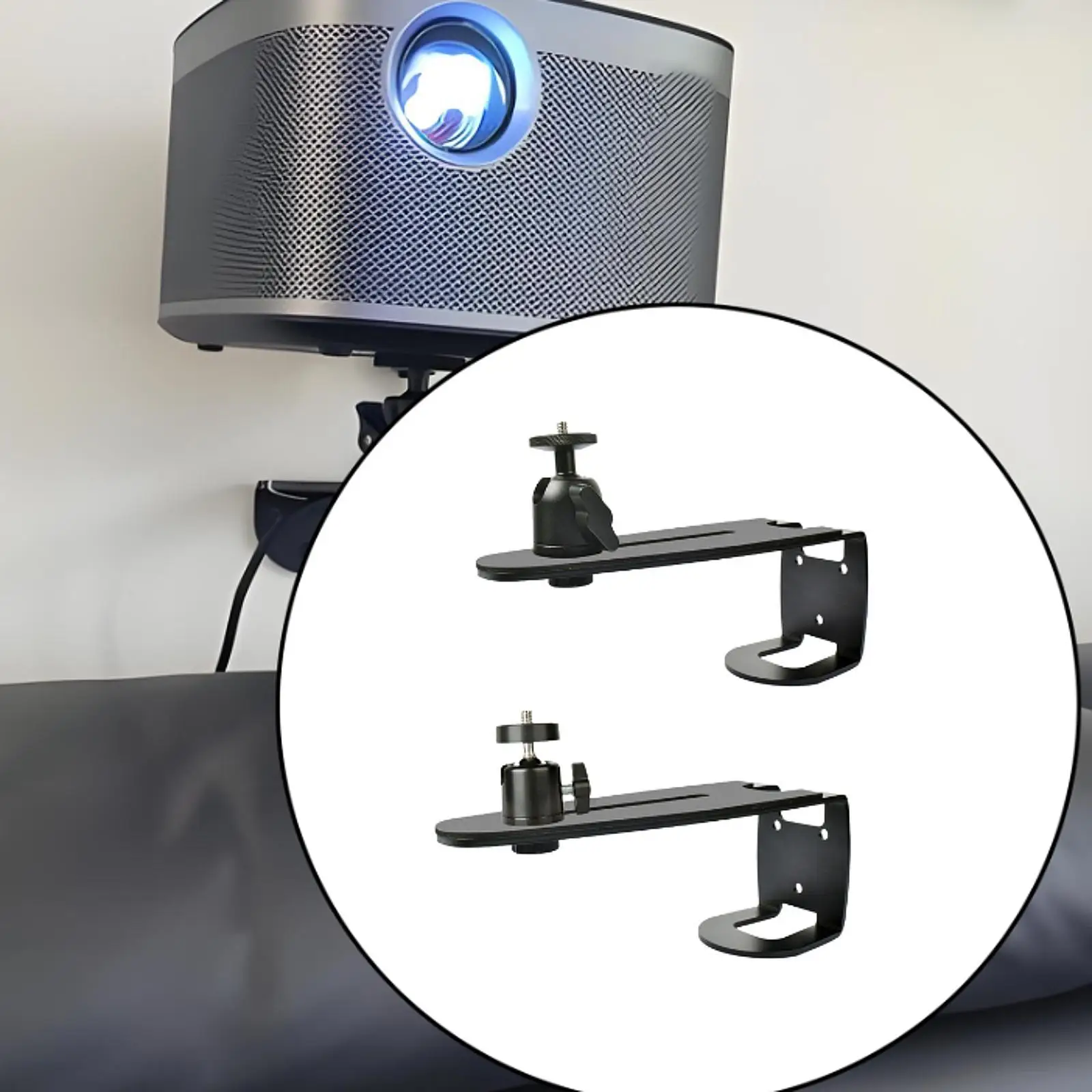 Wall Mount Projector Stand Easy Installation Hotel Carbon Steel Forward and Backward Movable High Stability Office 360 Rotation