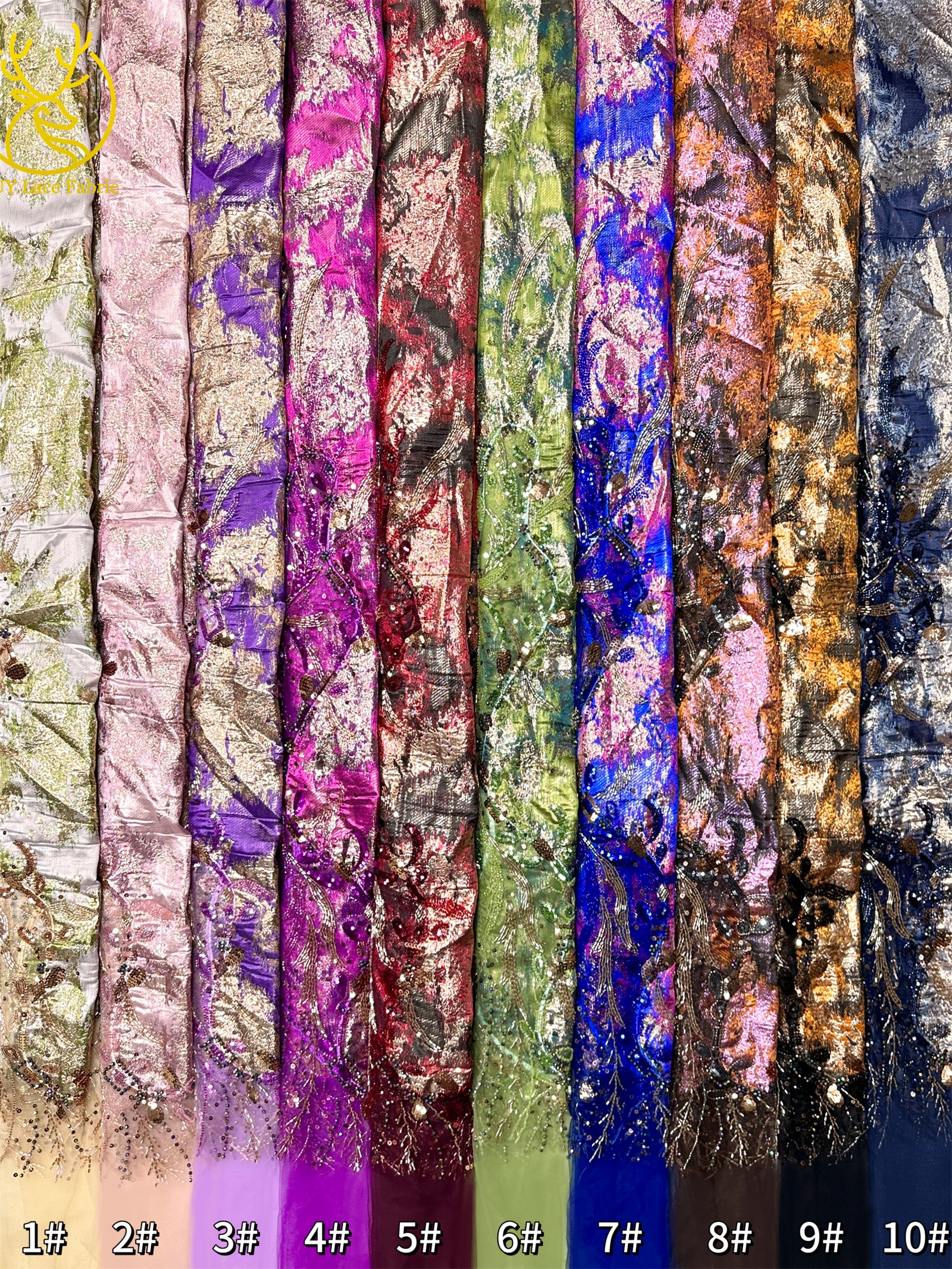 Burgunderroter neuer Design afrikanischer schwere Perlen-Chiffon-Spitzenstoff 2026 Hochwertiger nigerianischer Pailletten-Spitzenstoff für Partykleider – Detail 29