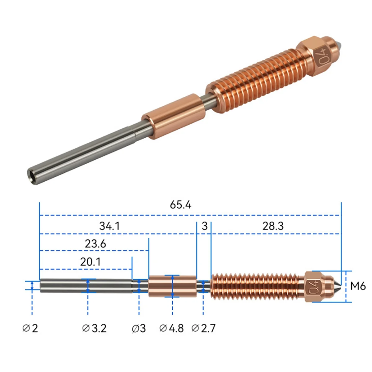 High-Flow Printing Upgraded Nozzle K1C Chromium Zirconium Copper Nozzle for K1 Max Ender-3 V3 3D Printer Hot