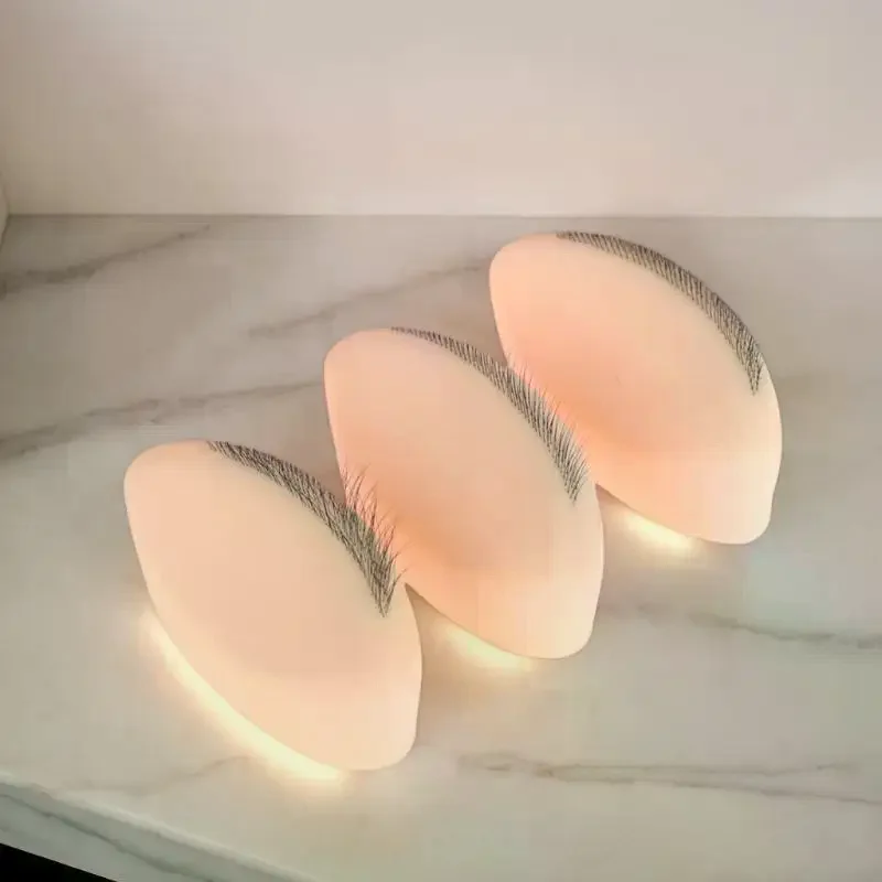 

1pcs Eyelash Practice Silicone Model With Realistic Eyelash Extensions, Reusable Training Eyelid-Eyelash Extension Tool