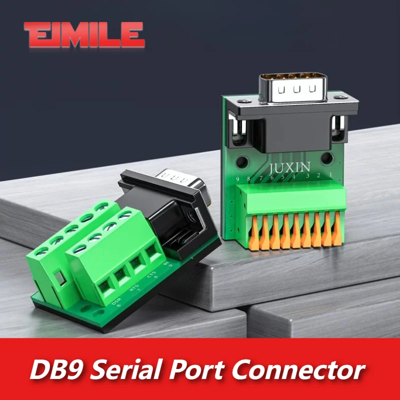 Conector DB9 sin soldadura macho/hembra de 9 pines, adaptador de puerto serie RS232/485, placa adaptadora DB9 chapada en oro, bloque de terminales para sensor