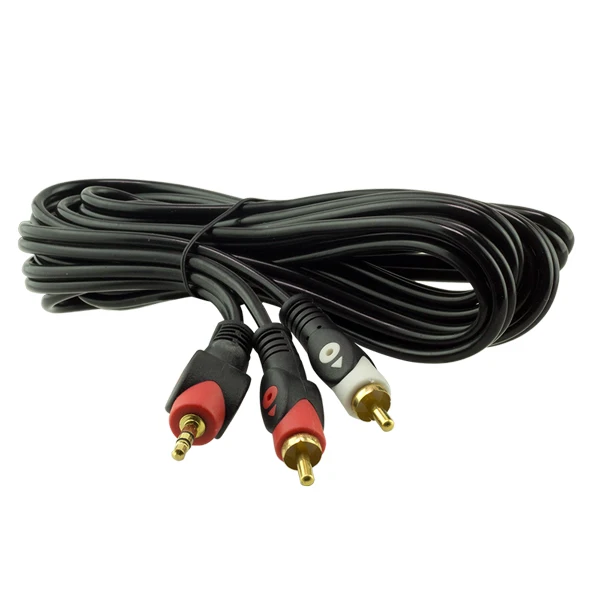 2 RCA male + 3.5 MM STEREO male 3 meters 1.KALİTE cable POWERMASTER