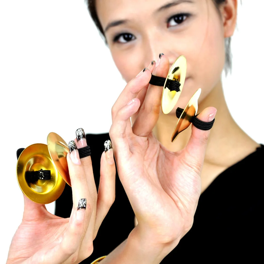 

4Pcs Copper Finger Cymbals Fine Workmanship Practical Small Musical Instruments for All Occasions Finger Cymbals