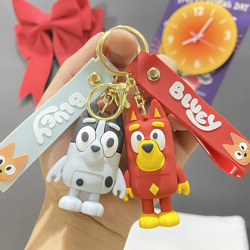 Bluey And Bingo Cartoon Keychain Muffin Coco Snickers Anime Figure Model Dolls Children's Backpack Decotation Pendant image 6