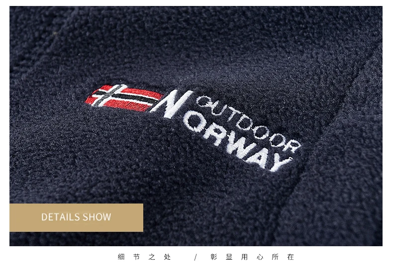 Polar Fleece Norwegen Weste Herren Outdoor Winter Warme Weste Mantel Stehkragen Armee Verdickte Westen Kleidung Jacke Ärmellose Weste – Detail 5