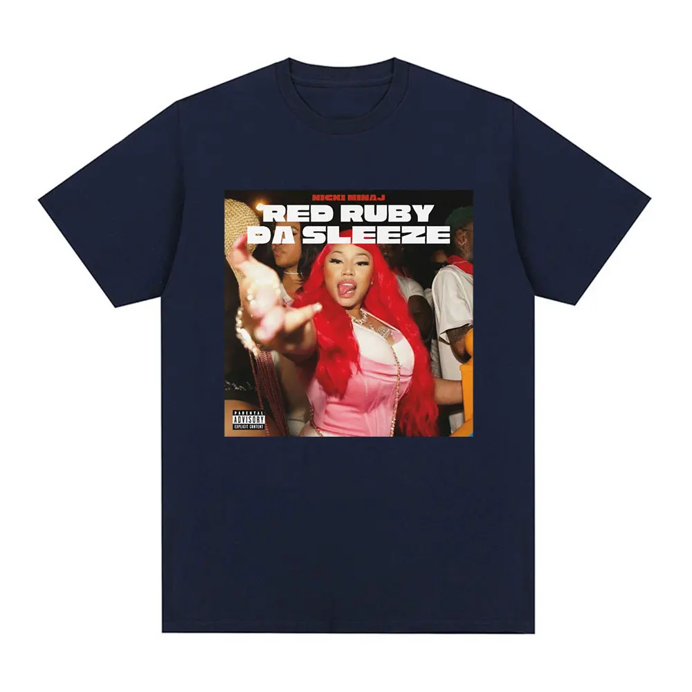 Nicki Minaj New Music Album Red Ruby Da Sleeze T Shirt Men Women Vintage Hip Hop Casual T-Shirt Gothic Cotton Oversized T-shirts