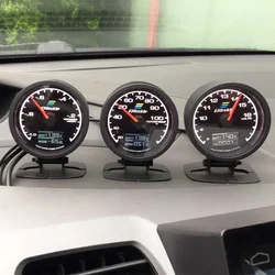 GReddi Boost Gauge 62mm 2.5 Inch 7 Colors LCD Display Turbo Oil Pressure RPM Water Temp Tachometer Racing Meter With Sensor