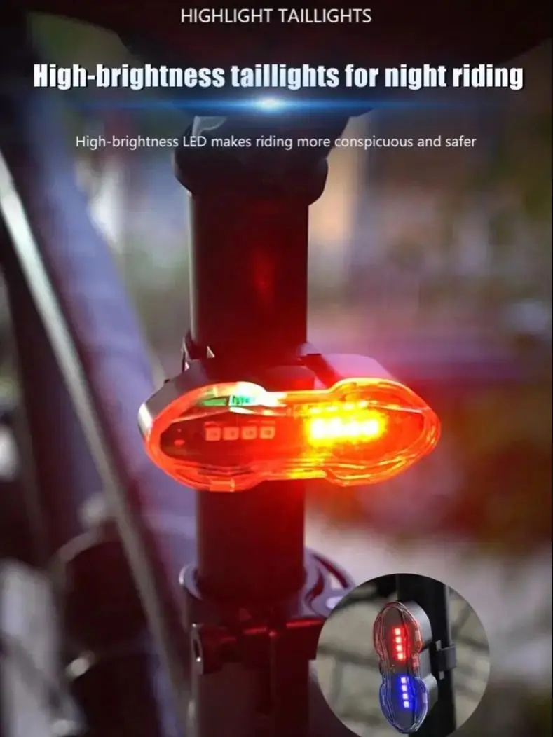 AliExpress cycle zone Mini Bike Tail Light Rechargeable Night Safety Warning Rear Light Bicycle Lamp LED Red Blue Riding Taillight Cycling Accessories