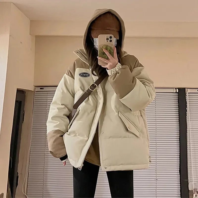 LIBIELIY 2025Autumn Winter Down Cotton Jacket Coat Women's Parkas Loose Thicken Warm Padded Design Sense Female Students Korean