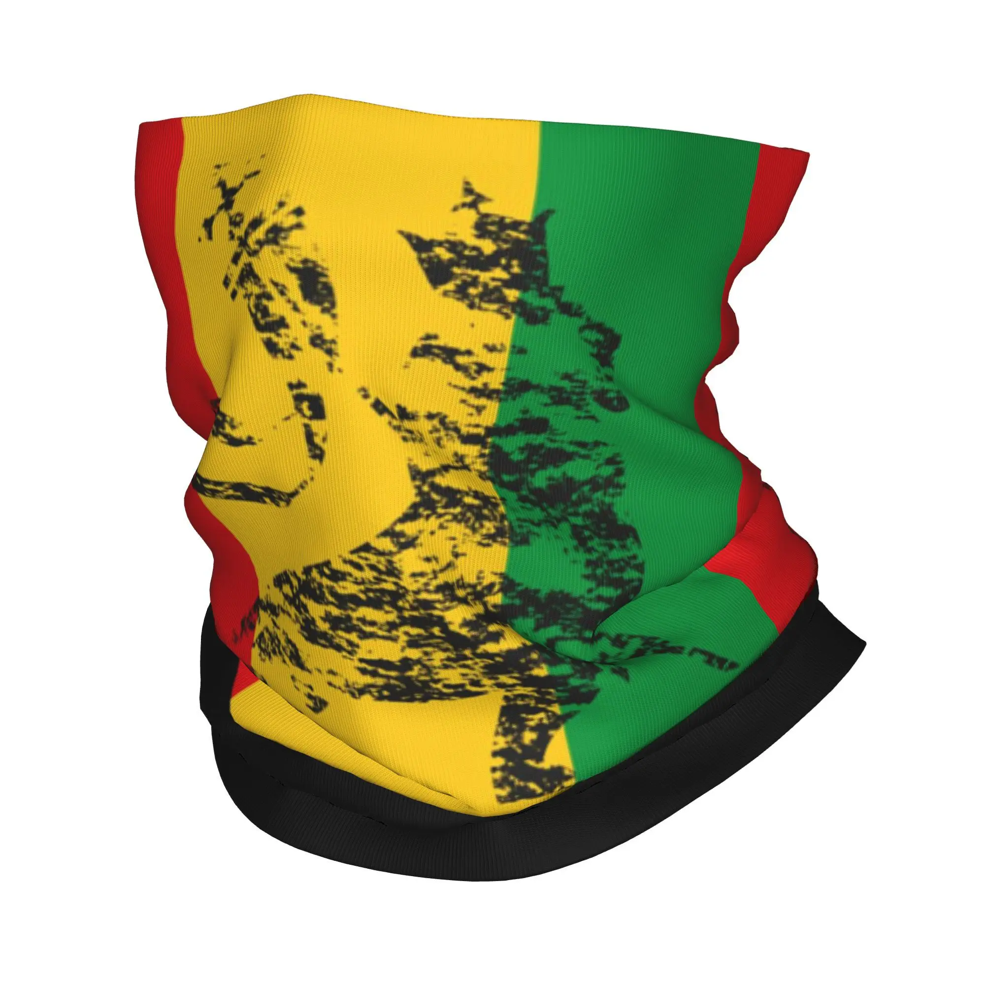 Custom Jamaica Rasta Stripe Rasta Color Neck Gaiter Men Women UV Protection Winter  Bandana Scarf for Hiking