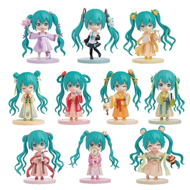 

2026 Hatsune Miku Blind Box Animation Game Toys Hanfu Chinese Traditional Cloth Q-Version Anime Figure Action Model Collection