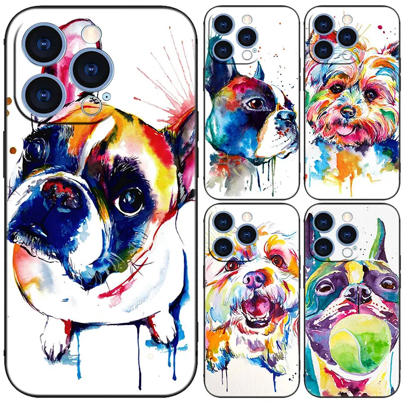 French Bulldog Dog Pug Black Case For Honor 200 90 Lite X7B X6 X8B X6A X6S X7A X8A X9A X9B X5 Plus 70 20Pro 10Lite Cartoon Cover