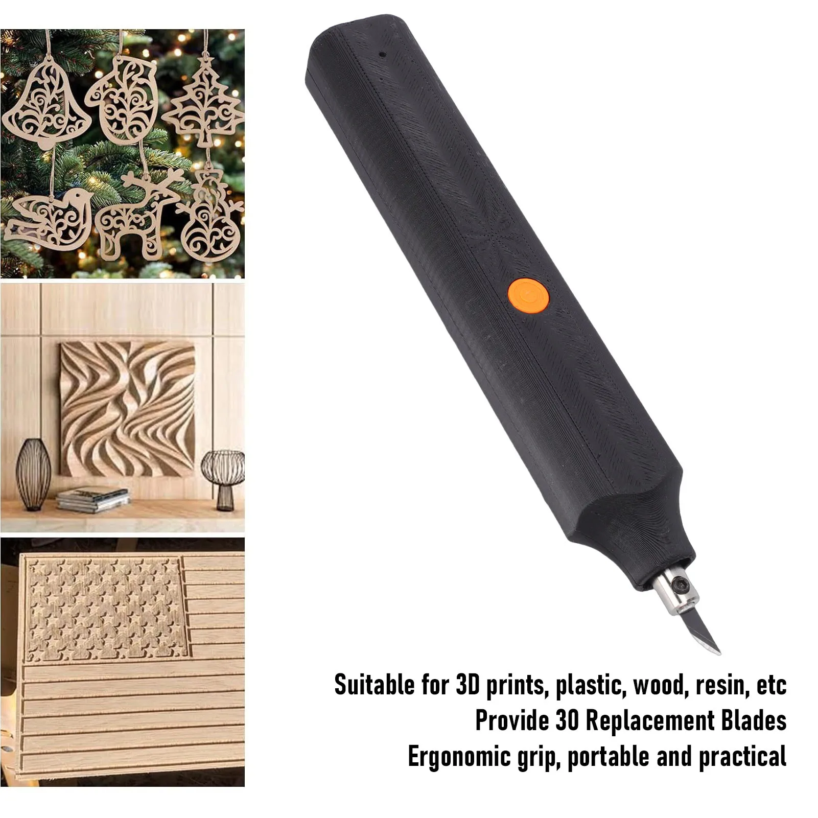 

40kHz Ultrasonic Cutter with 30 Replacement Blades Portable Electric Cutting Kit for 3D Printed Model Plastic Wood Resin