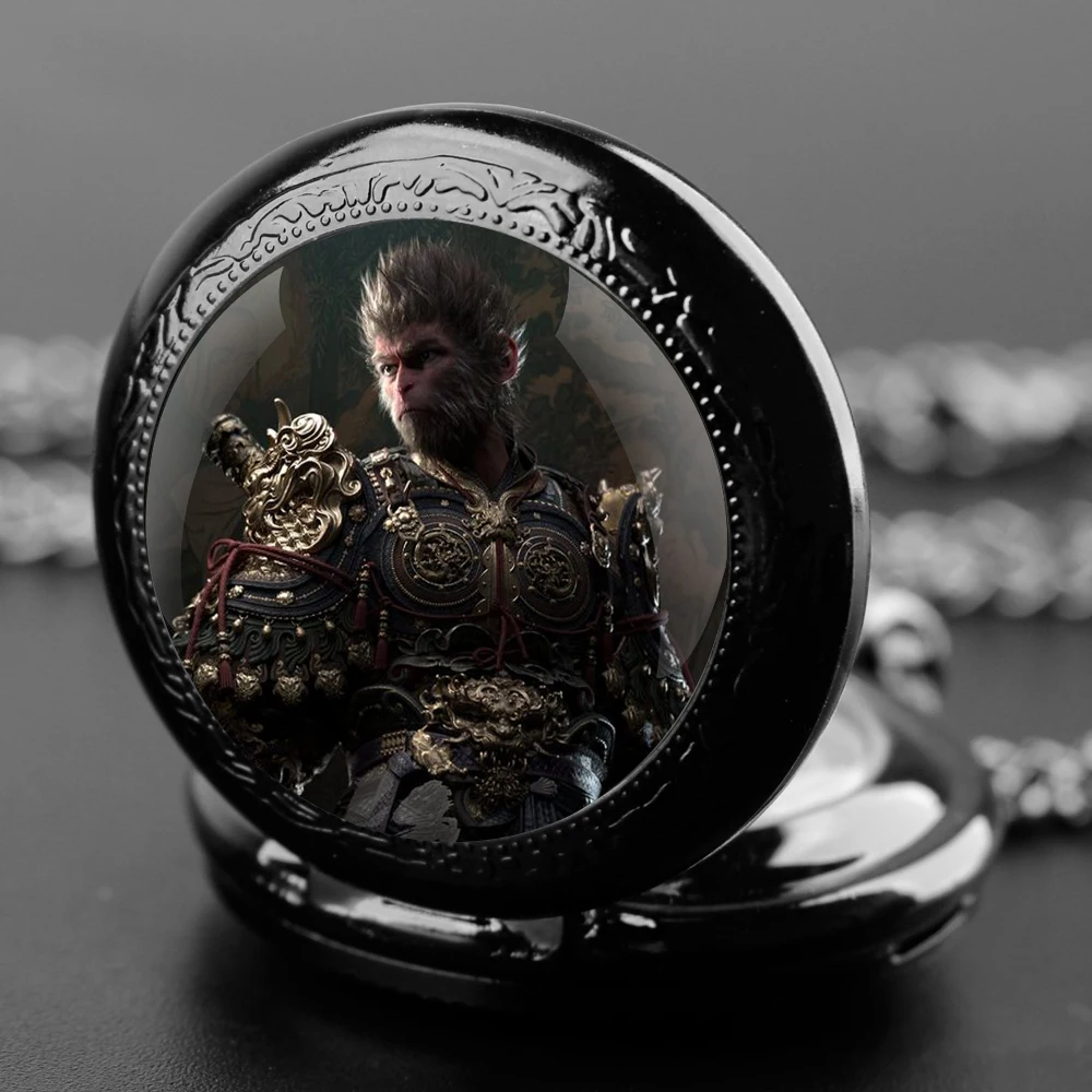 Black Myth: WuKong Vintage Quartz Pocket Chain Watch Necklace Watches For Men Women Unique Gifts Mens Birthday Gifts for Boys