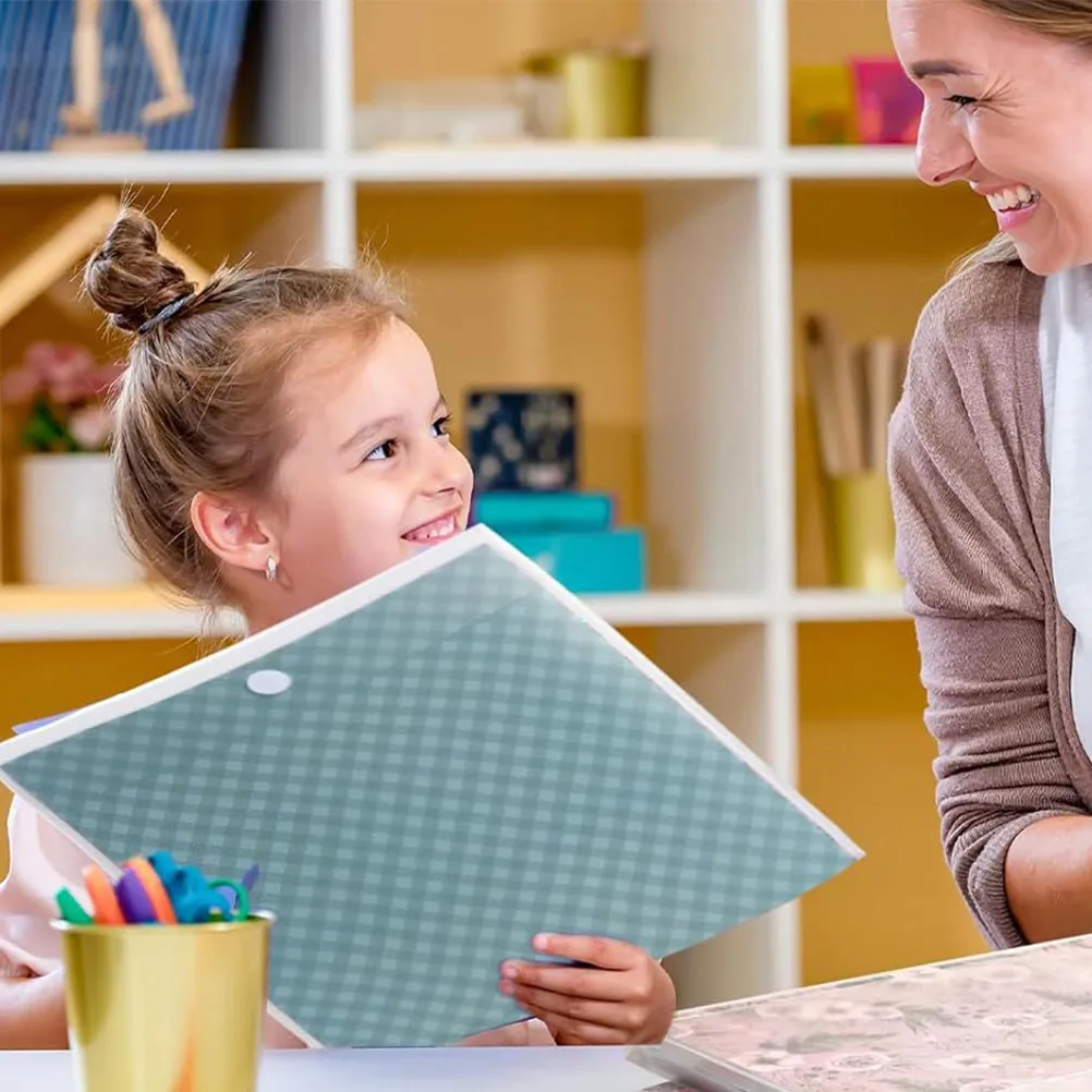 

12Pcs Transparent Plastic Scrapbook Paper Document Storage Bags File Folders Craft Vinyl Photos Paper Supplies Organizer