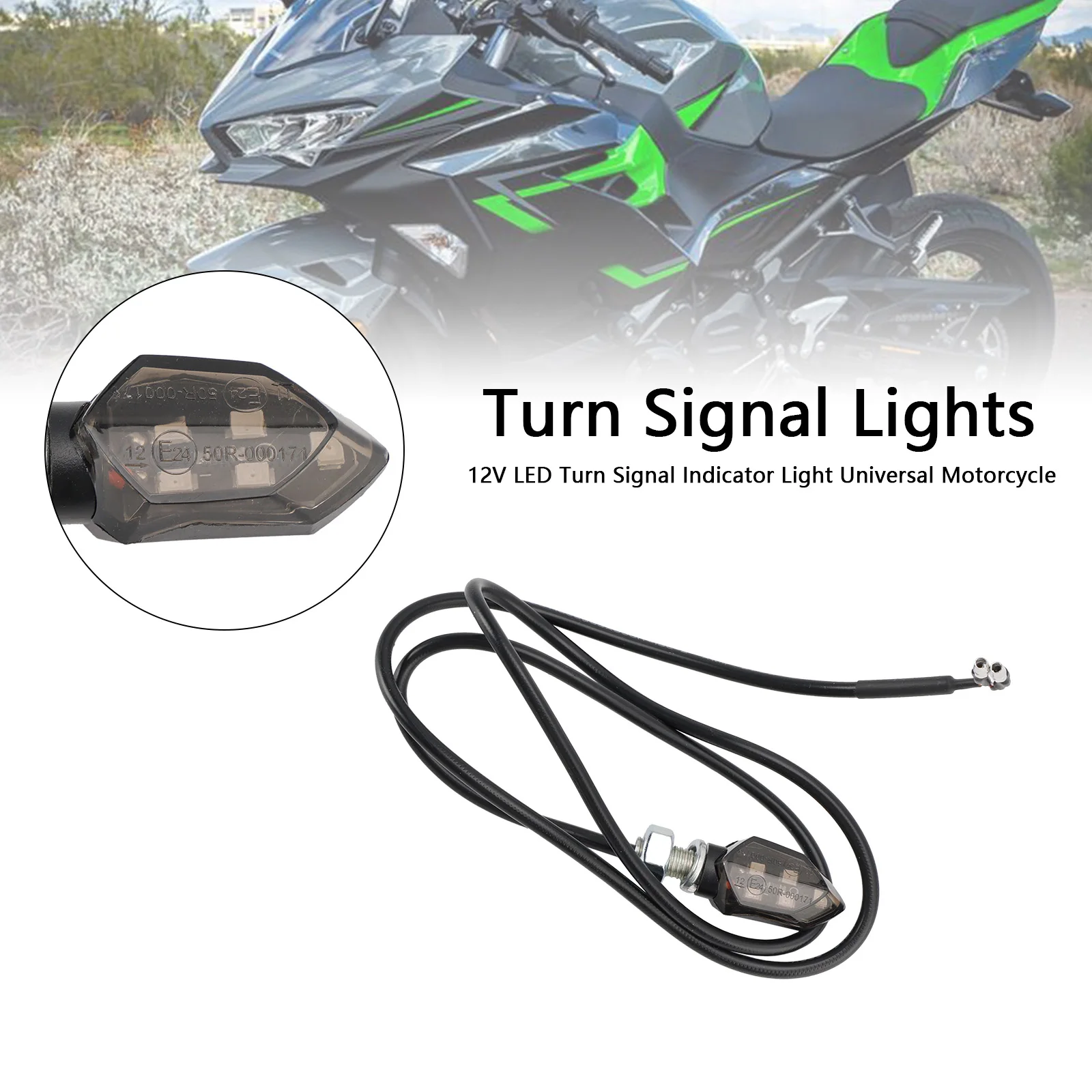 

Topteng 12V LED Turn Signal Indicator Light 8mm Universal Motorcycle For Kawasaki