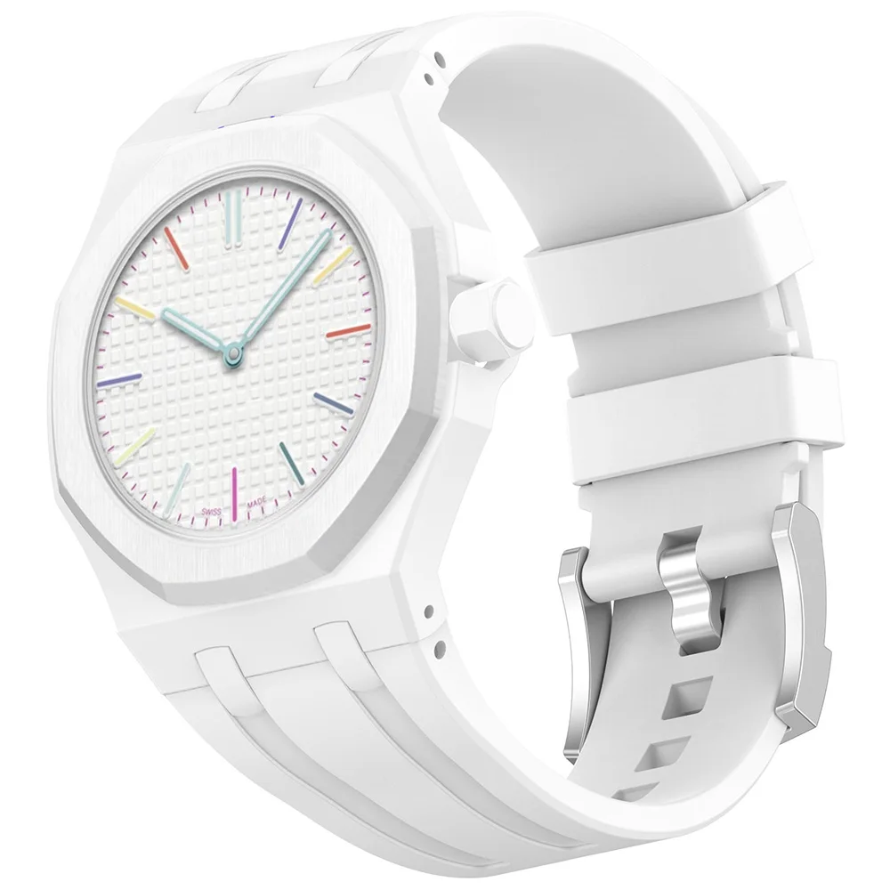 2 In 1 Silicone Strap+PC Case For Swatch X AP Royal Pop Pocket Watch Modification The Integrated Bracelet Changer to Wristband view 2