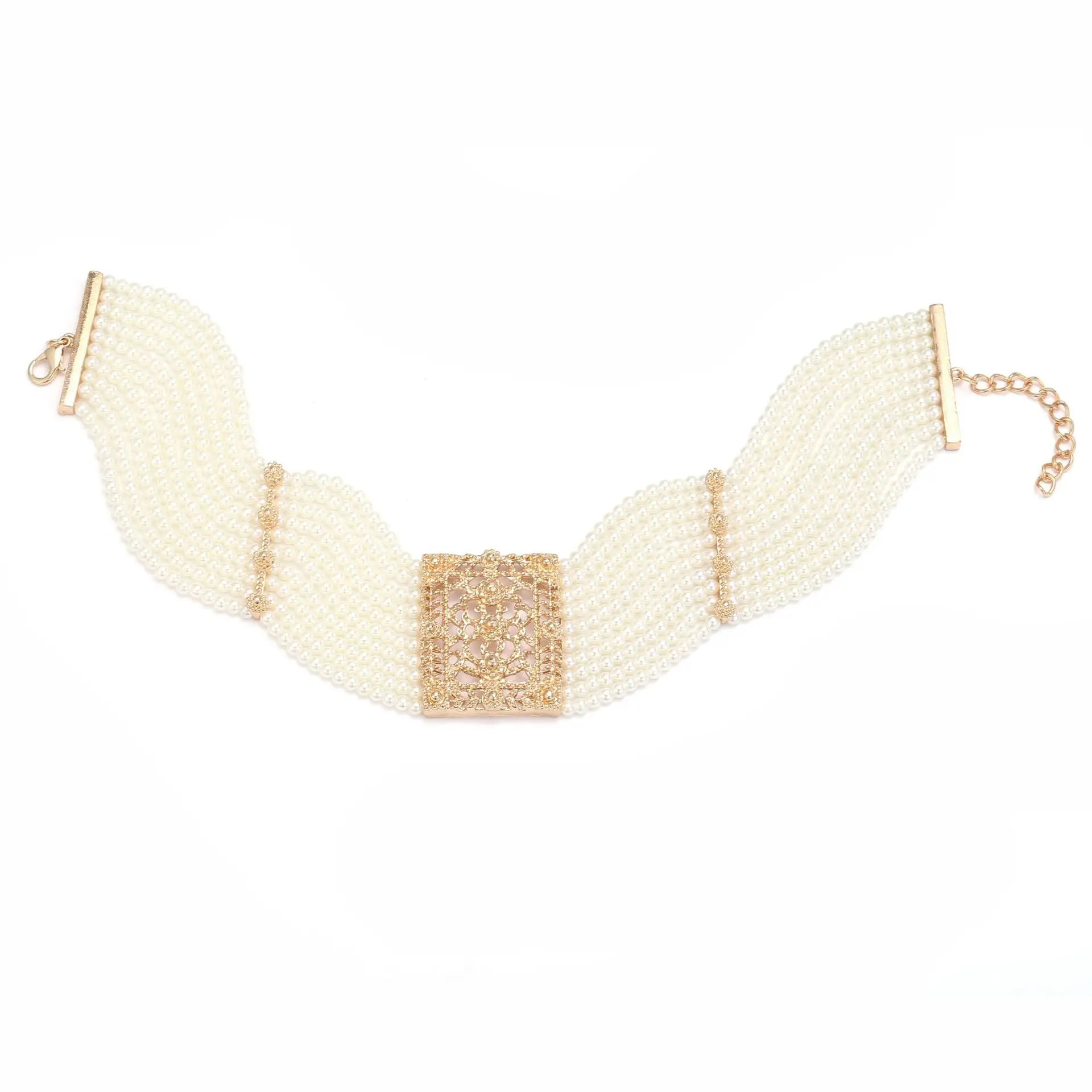 Bohemia Mehrschichtige Imitationsperlen-Choker-Halsketten für Damen, Modeschmuck, Braut-Hochzeits-Party-Accessoires 2026 – Detail 7