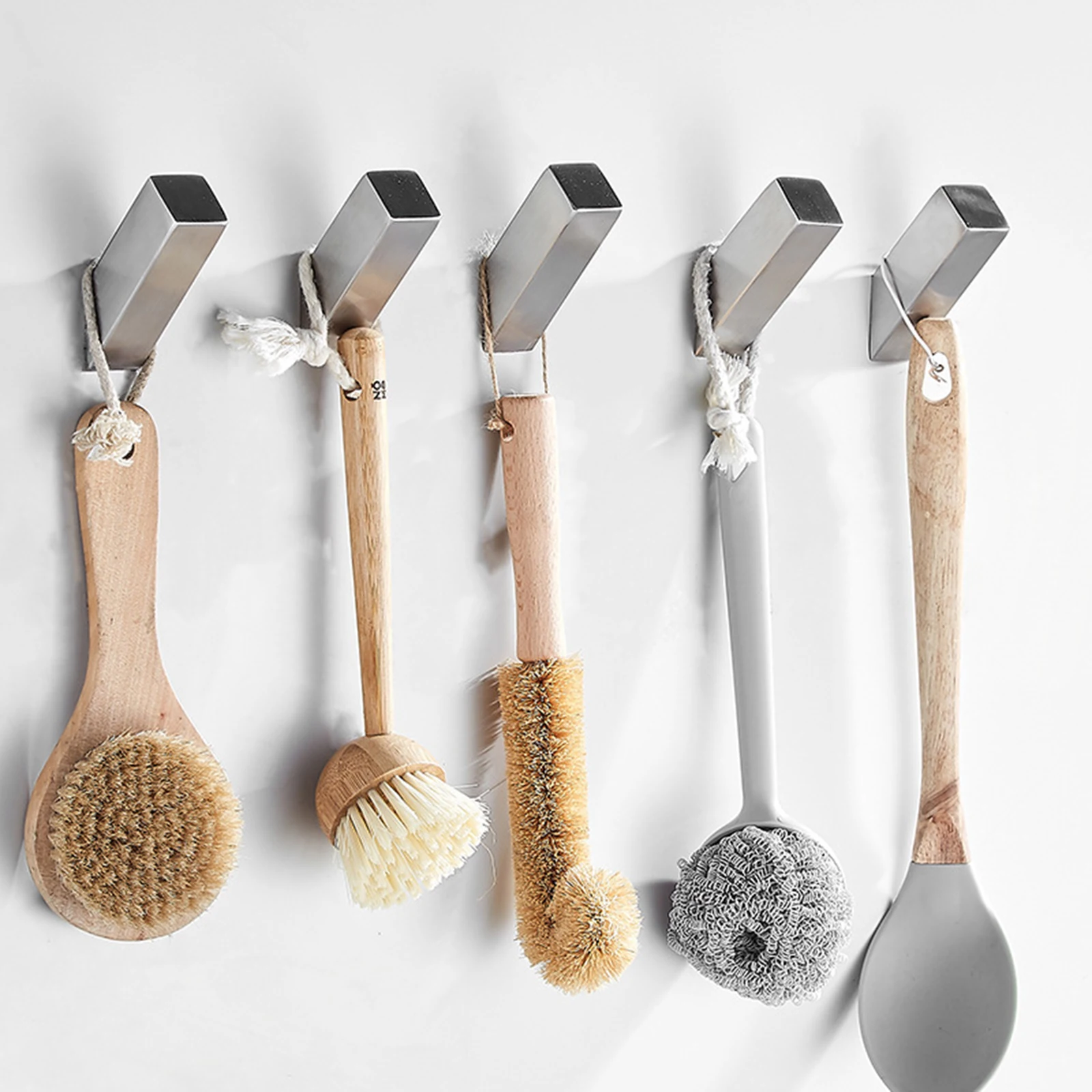 Crochet en Acier Inoxydable pour Vêtements, Chapeau et Serviettes, Cintre de Rangement pour Salon, Hôtel et Maison, Accessoire de Cuisine T1, 4 Pièces